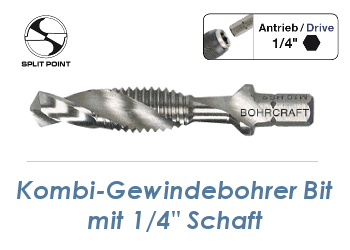 M10 Kombi-Gewindebohrer Bit 1/4" Aufnahme (1 Stk.)