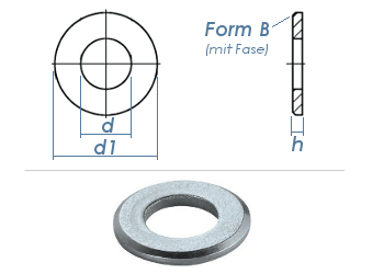 5,3mm Unterlegscheiben DIN125 Form B Stahl verzinkt (100 Stk.)