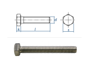 M5 x 10mm Sechskantschrauben DIN933 Vollgewinde Edelstahl A2 (10 Stk.)