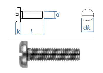 M4 x 18mm Flachkopfschraube DIN85 Edelstahl A2  (10 Stk.)