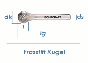 6mm HM-Frässtift Kugel (1 Stk.)