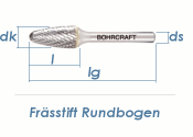 6mm HM-Fr&auml;sstift Rundbogen (1 Stk.)