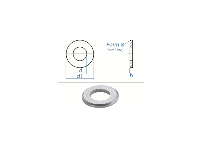 15mm Unterlegscheiben DIN 125 B Edelstahl A2 - Schraube