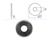 5,5mm Unterlegscheiben gro&szlig;er AD + dicker DIN440 Stahl verzinkt (10 Stk.)