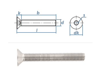 M6 x 20mm Senkschrauben DIN7991 Edelstahl A2 (10 Stk.)