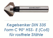6,3mm HSS-E (Co5) Kegelsenker 90&deg; Rundschaft DIN335C f&uuml;r Edelstahl (1 Stk.)