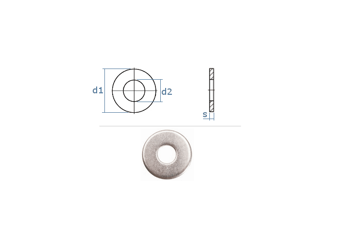 2,2mm Unterlegscheiben DIN 125 Edelstahl A2 - Schrauben