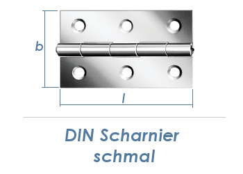 60 x 34mm Scharnier schmal Edelstahl (1 Stk.)