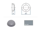 Abdeckkappen f. 3,9mm Kappenschrauben -  RAL7001 Grau...