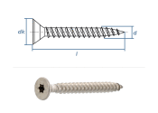 3 x 12mm Spanplattenschrauben TX Vollgew. Edelstahl A2...