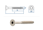 4 x 35mm Spanplattenschrauben Torx Teilgew. Edelstahl A2 (10 Stk.)