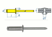 4 x 8mm Blindniete Stahl/Stahl DIN7337 (10 Stk.)