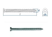 7,5 x 42mm Rahmenschrauben mit Senkkopf TX30 Stahl...