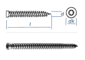 7,5 x 112mm Rahmenschrauben mit kleinem Kopf TX30 Stahl verzinkt  (10 Stk.)