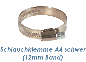 40-60mm / 12mm Band Schlauchklemmen Edelstahl A4 (1 Stk.)