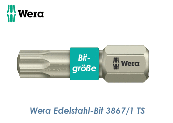 TX25 Edelstahl Bit  Wera 3867/1 TS Torx TX25 (1 Stk.)