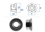 M4 Sechskantmutter m. Flansch DIN6923 Edelstahl A2 (10 Stk.)