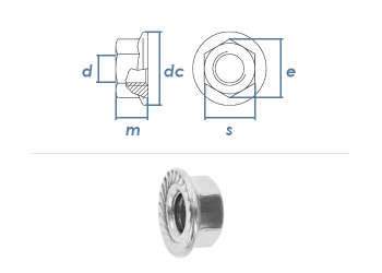 M10 Sechskantmutter m. Flansch ähnl. DIN6923 Edelstahl A2 (10 Stk.)