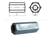 M12 x 40mm Gewindemuffe Sechskant Stahl verzinkt  (1 Stk.)