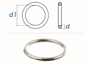 5 x 40mm Ring geschweißt Edelstahl A4 (1 Stk.)