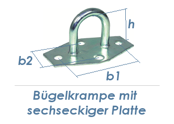 25mm Bügelkrampe mit sechseckiger Platte verzinkt (1 Stk.)