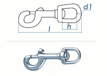 62 x 3mm Wirbelkarabiner Edelstahl A4 (1 Stk.)