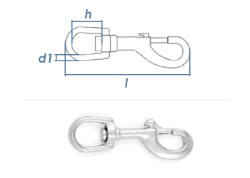 80 x 4mm Wirbelkarabiner Edelstahl A4 (1 Stk.)