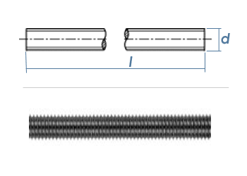 M3 x 1000mm Gewindestange DIN975 Edelstahl A2 (1 Stk.)