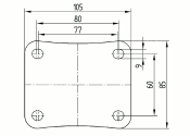 125 x 40mm Lenkrolle Polyamid ohne Feststeller mit Anschraubplatte (1 Stk.)