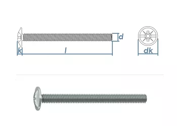 M4 x 15mm Möbelgriffschrauben verzinkt  (100 Stk.)  //AUSL//