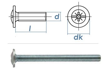 M4 x 27mm Möbelgriffschrauben verzinkt  (10 Stk.)