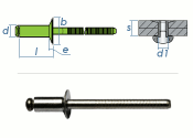 4 x 8mm Blindniete Senkkopf Edelstahl A2 DIN 7337 (10 Stk.)