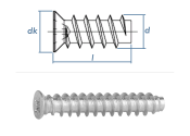 6,3 x 16mm Euroschrauben mit 7,7mm Senkkopf verzinkt (100 Stk.)