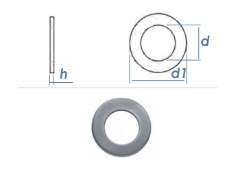 10,5mm Unterlegscheiben DIN433 / ISO7092 Edelstahl A2 (100 Stk.)