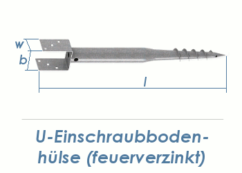 100 x 900mm U-Einschraubbodenhülse feuerverzinkt (1 Stk.)