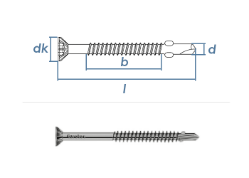 5,5 x 45mm Flügelbohrschrauben TX Edelstahl C1 gehärtet (1 Stk.)