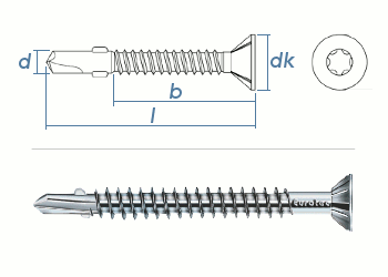 6,3 x 80mm Flügelbohrschrauben TX Stahl verzinkt (10 Stk.)