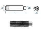 M5 x 10mm Gewindestift Zapfen DIN915 Edelstahl A2 (10 Stk.)