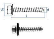 6,5 x 32mm Fassadenschrauben Edelstahl A2 mit EPDM Dichtscheibe (10 Stk.)