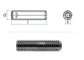 M4 x 4mm Gewindestift Kegelkuppe DIN913 Edelstahl A2 (100 Stk.)