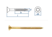 5 x 80mm Spanplattenschrauben TG TX Stahl gelb verzinkt...