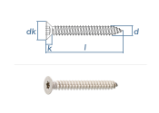 6,3 x 45mm Blechschrauben Senkkopf TX Edelstahl A2...