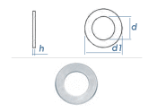 34mm Unterlegscheiben DIN125 Form B Stahl verzinkt (1 Stk.)