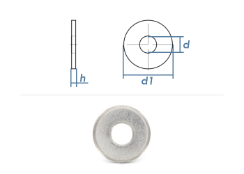 19mm Unterlegscheiben großer Außendurchmesser DIN9021 Edelstahl A2 (1 Stk.)