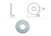 17mm Unterlegscheiben gro&szlig;er Au&szlig;endurchmesser DIN9021 Stahl verzinkt  (10 Stk.)