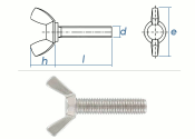 M6 x 25mm Fl&uuml;gelschrauben amerik. Form Edelstahl A2 (1 Stk.)