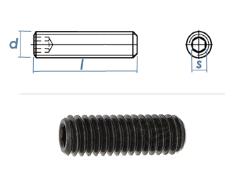 M5 x 12mm Gewindestift Kegelkuppe DIN913 45H schwarz (100 Stk.)