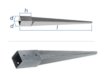 90 x 750mm Einschlagbodenhülse feuerverzinkt (1 Stk.)