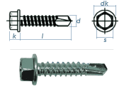 4,8 x 13mm Bohrschrauben Sechskantkopf DIN7504 Stahl verzinkt (100 Stk.)