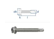 5,5 x 50mm Bohrschrauben Sechskantkopf DIN7504 Stahl...